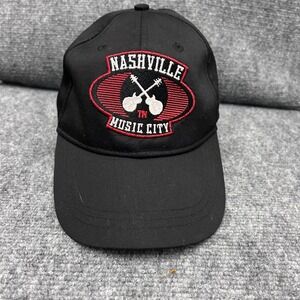 Infinity Nashville Music City Baseball Cap Hat Black Snapback Crossed Guitars
